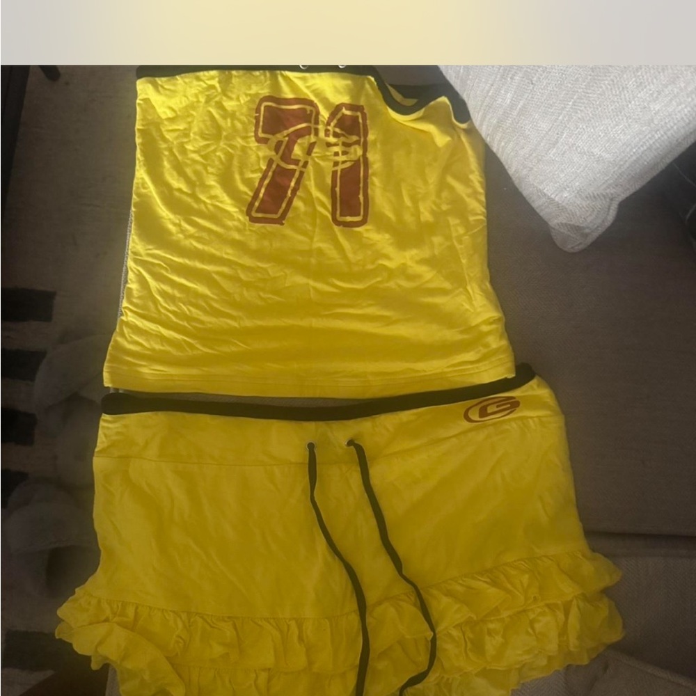 **SOLD** Yellow Sleeveless Dress with Ruffle Hem